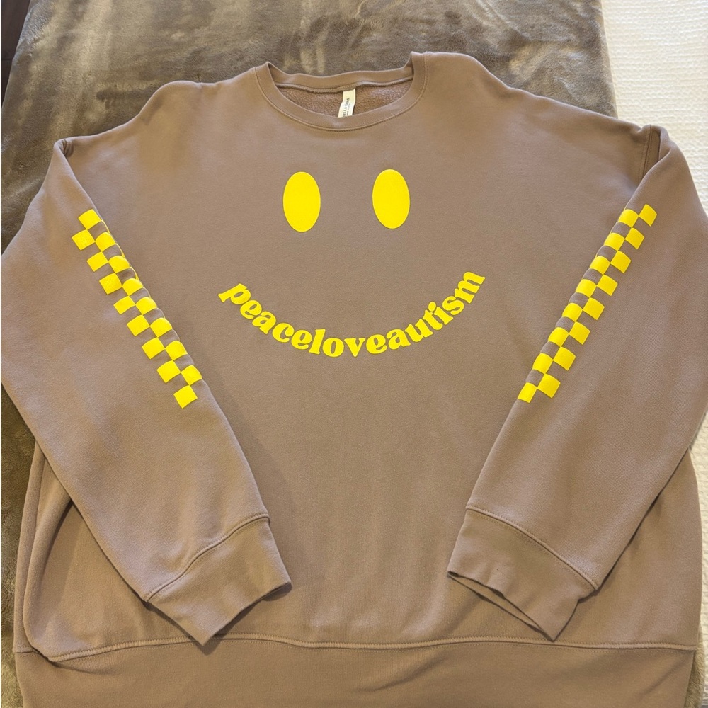 Peace Love Autism Tan Sweatshirt 2X